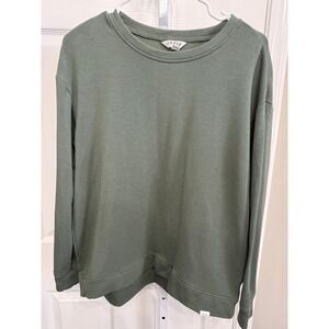 Orvis Women Olive Green Pull Over‎ Sweater Size Small Crew Neck Long Sleeve